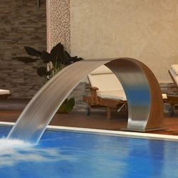 SucceBuy 60x30cm40x20cm Pool Fountain Waterfall Stainless Steel Fountain Pond Garden Swimming Feature Decorative Hardware Faucet