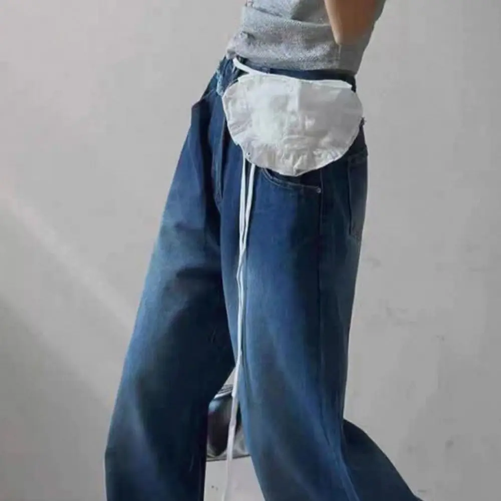 

New Design Layered Wear Lace Waist Bag Ruffled Design White Color Ruffle Fanny Pack Y2k Aesthetic Small Size Waist Belt Bag