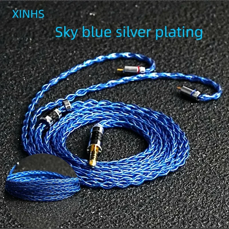 XINHS F17 8-core sky blue silver plated headphone upgrade cable