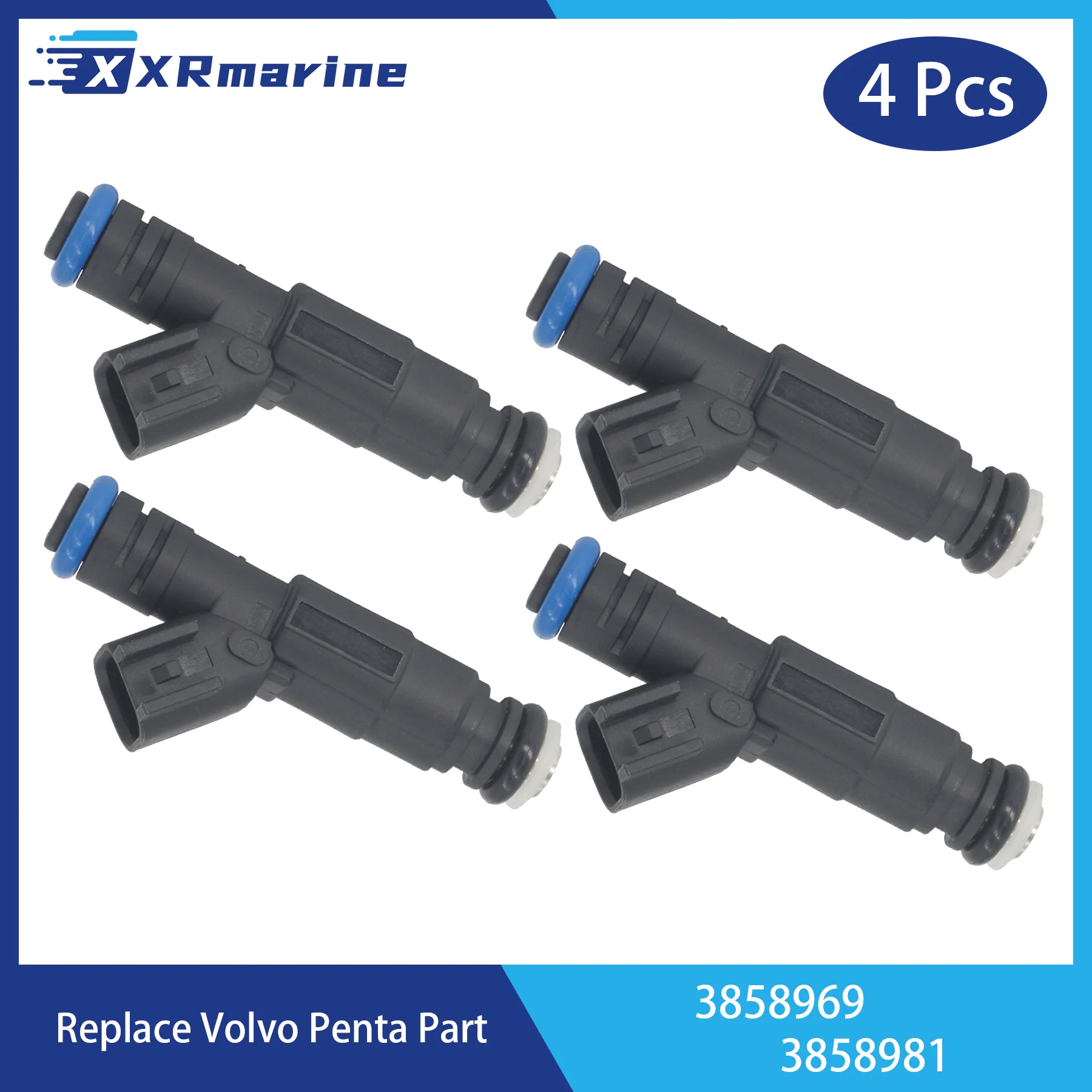 3858981 حاقن الوقود 4 فتحات 3858969 لمحرك فولفو بنتا 4.3L 5.0L 5.7L GXi OSi المتوافق مع Indmar MEFI 6 ECM 636051