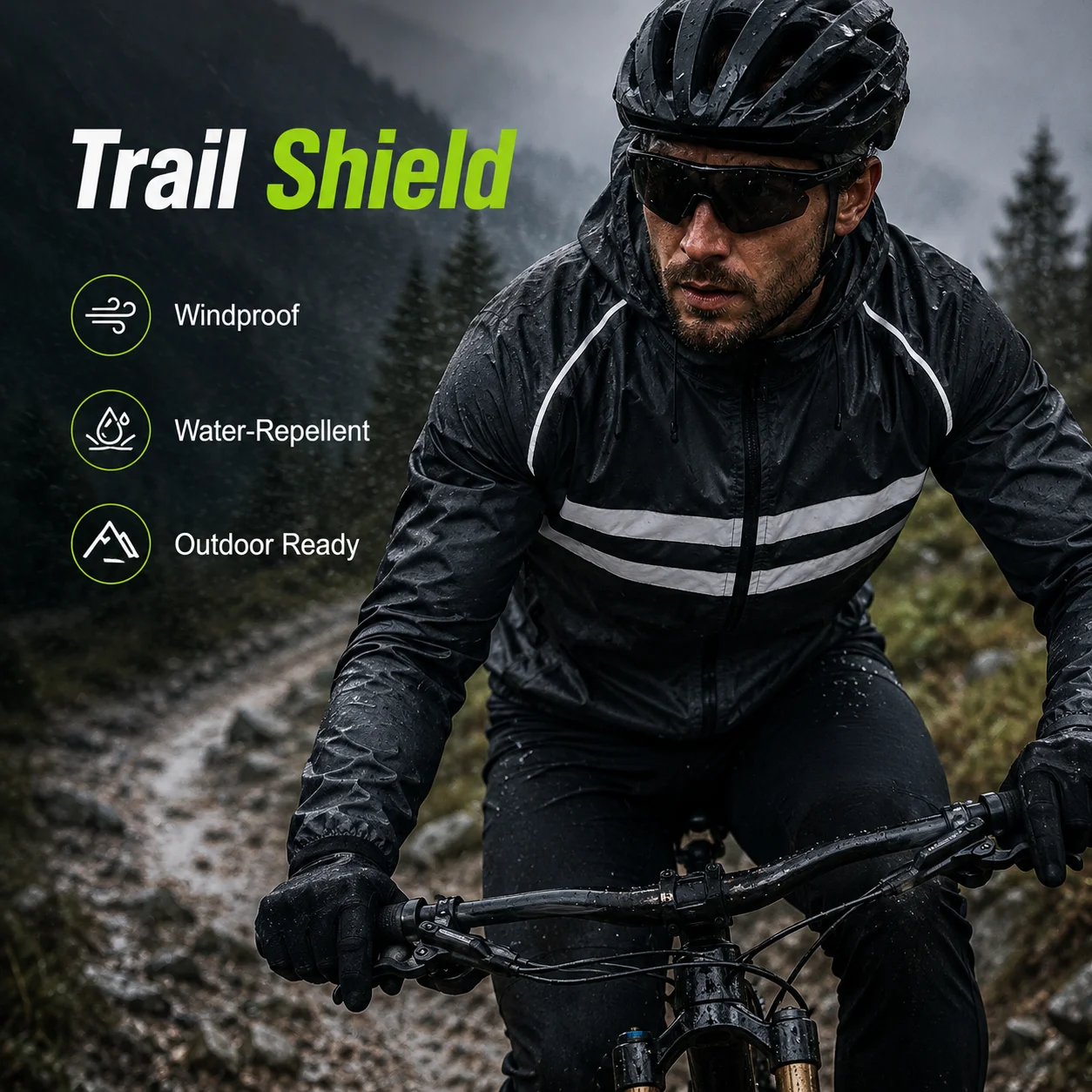 Fahrradjacke Reflektierend Winddicht Wasserdicht MTB Langarm-Fahrradtrikot Outdoor Straßen-Nachtfahrt Pendler-Team Club-Design – Detail 13