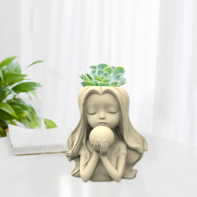 Magic-Ball Maid Planter Mold Flower Pot Silicone Mold DIY Pen Holder Home Decor Drop shipping