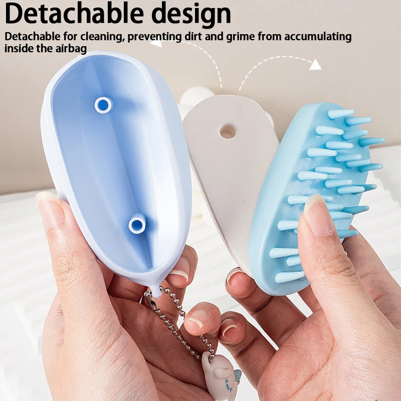 【HG】New 1pcs Shampoo Scalp Massage Brush Silicone Hair Wash Brush Dry And Wet Dual-use Styling Cleaning And Hair Comb