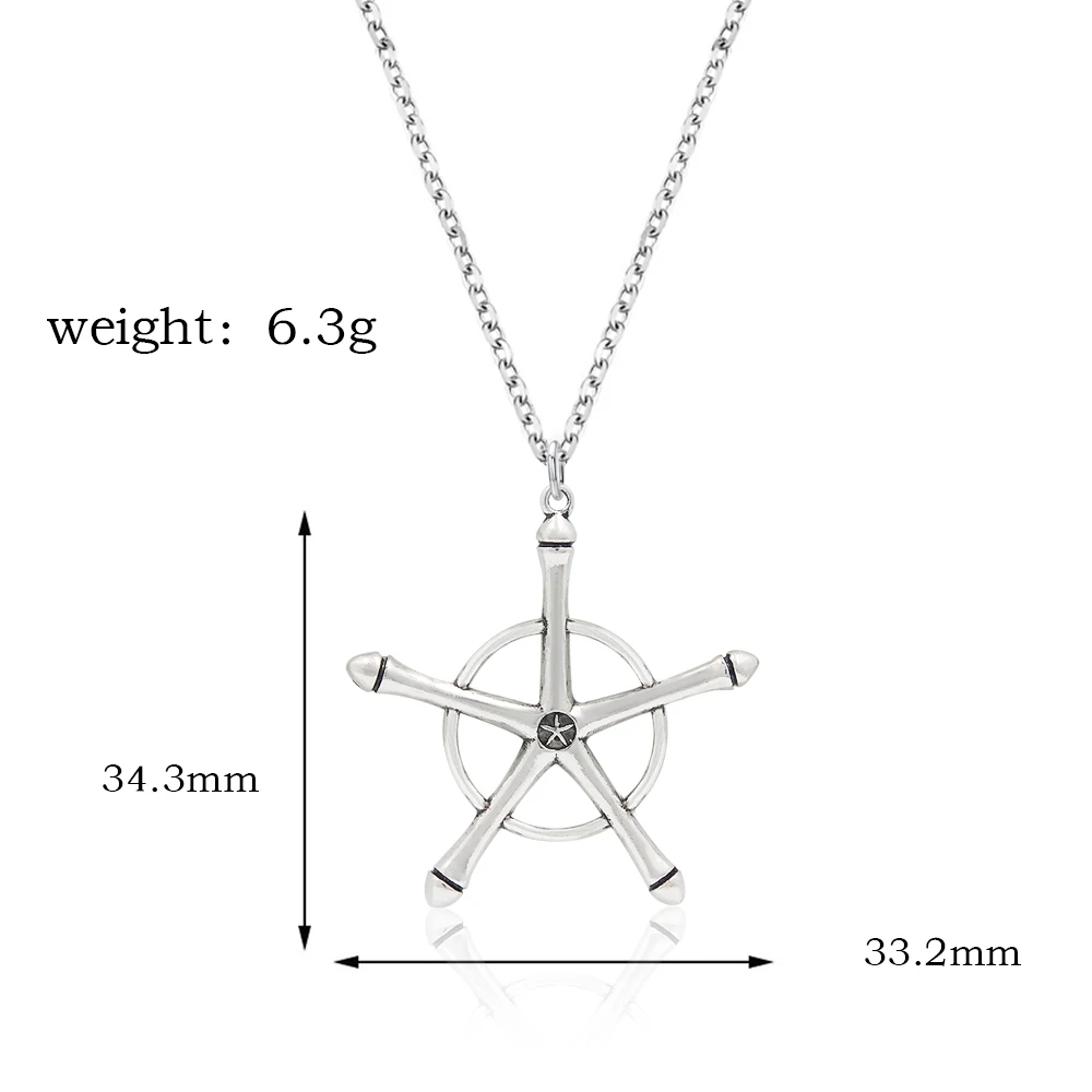 Anime Bleach Quincy Ishida Uryuu Necklace Cosplay Alloy Choker Chain Ginrei Gojiaku Amulet Pendant Necklace Jewelry Accessories image 6