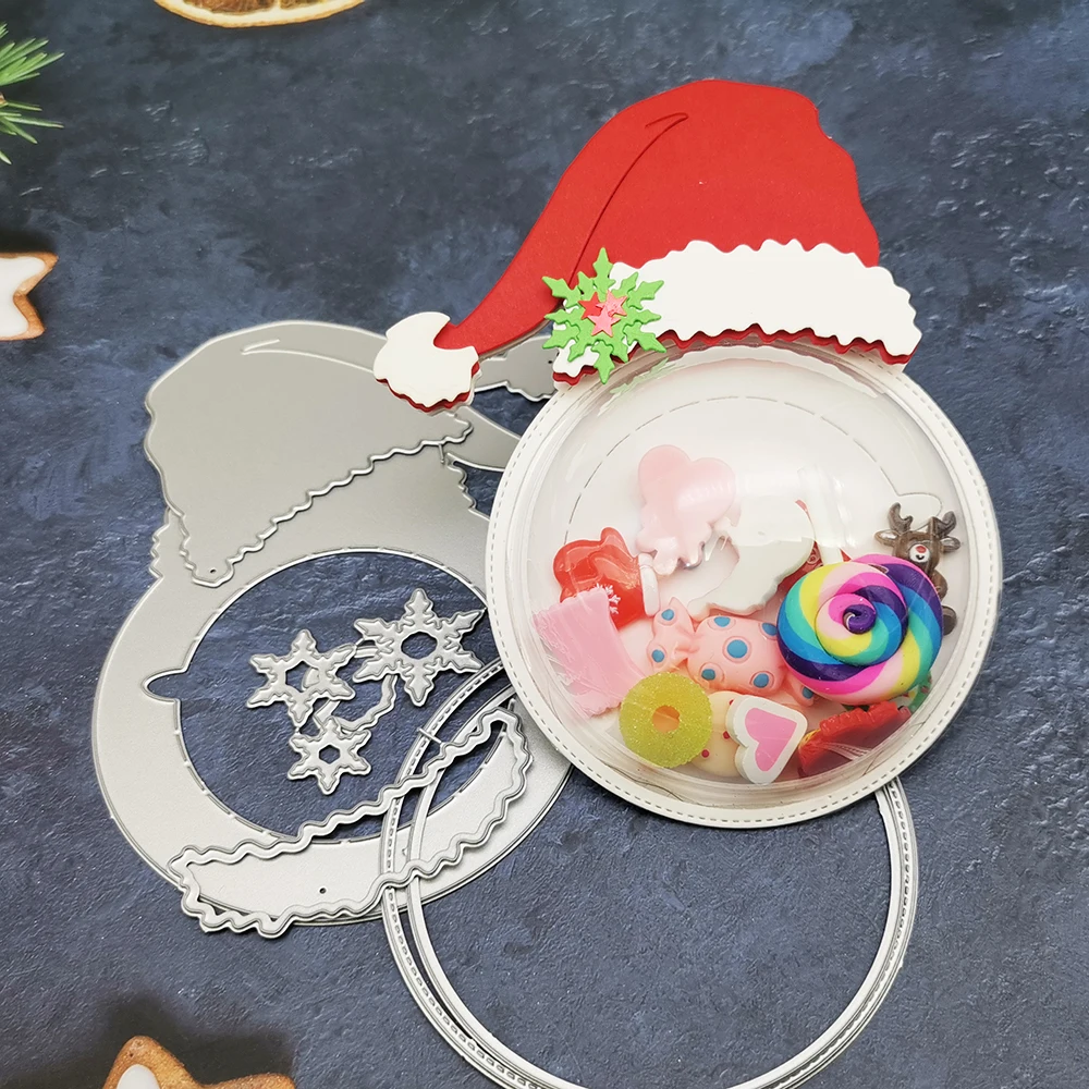 Etched Die Alinacutle Christmas Hat Candy Dome Candy Holder Metal Cutting Die Cut Scrapbooking Paper Craft Album Handmade Card