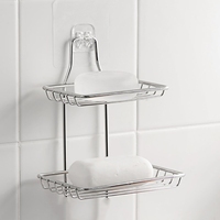 1Piece Stainless Steel Soap Rack Wall Mounted Soap Holder Self Adhesive Soap Sponge Dish Bathroom Accessories Soap Dishes