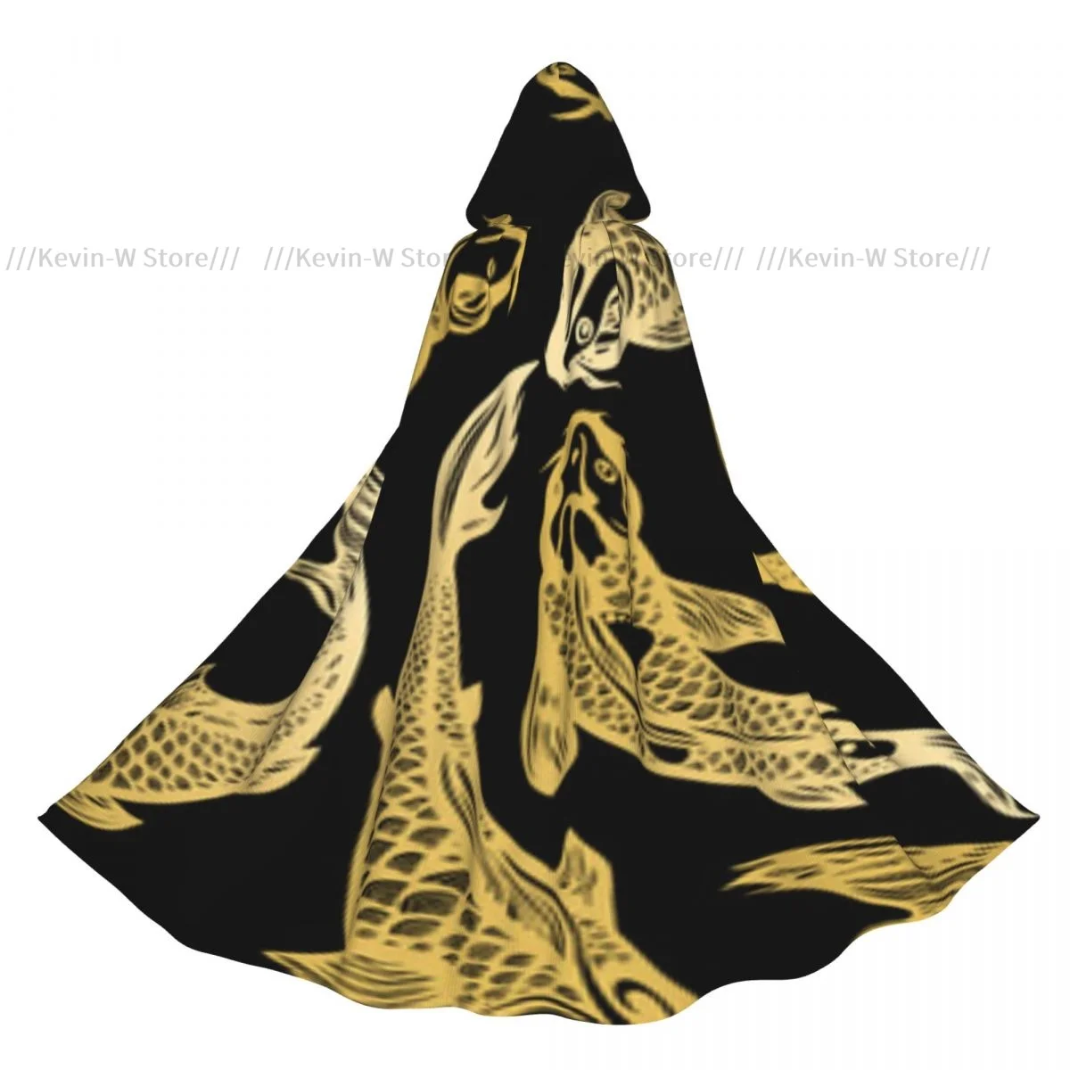 

Двусторонний плащ унисекс с капюшоном для взрослых вампиров, накидка, плащ, карп кои, рыба