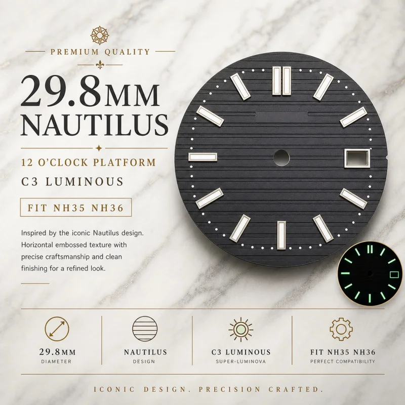 mostrador-de-relogio-nautilus-de-298-mm-com-plataforma-as-12-horas-c3-luminoso-adequado-para-pecas-de-reposicao-de-movimento-automatico-nh35-nh36