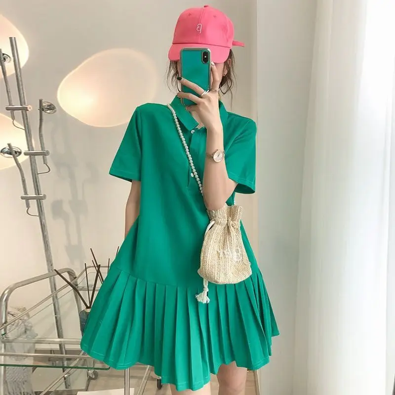Falda plisada de talla grande para mujer, verano Ne ort Sve Dr, holgada, Fre, para estudiantes, corte en A, informal, para ir al trabajo, fibra de poliéster