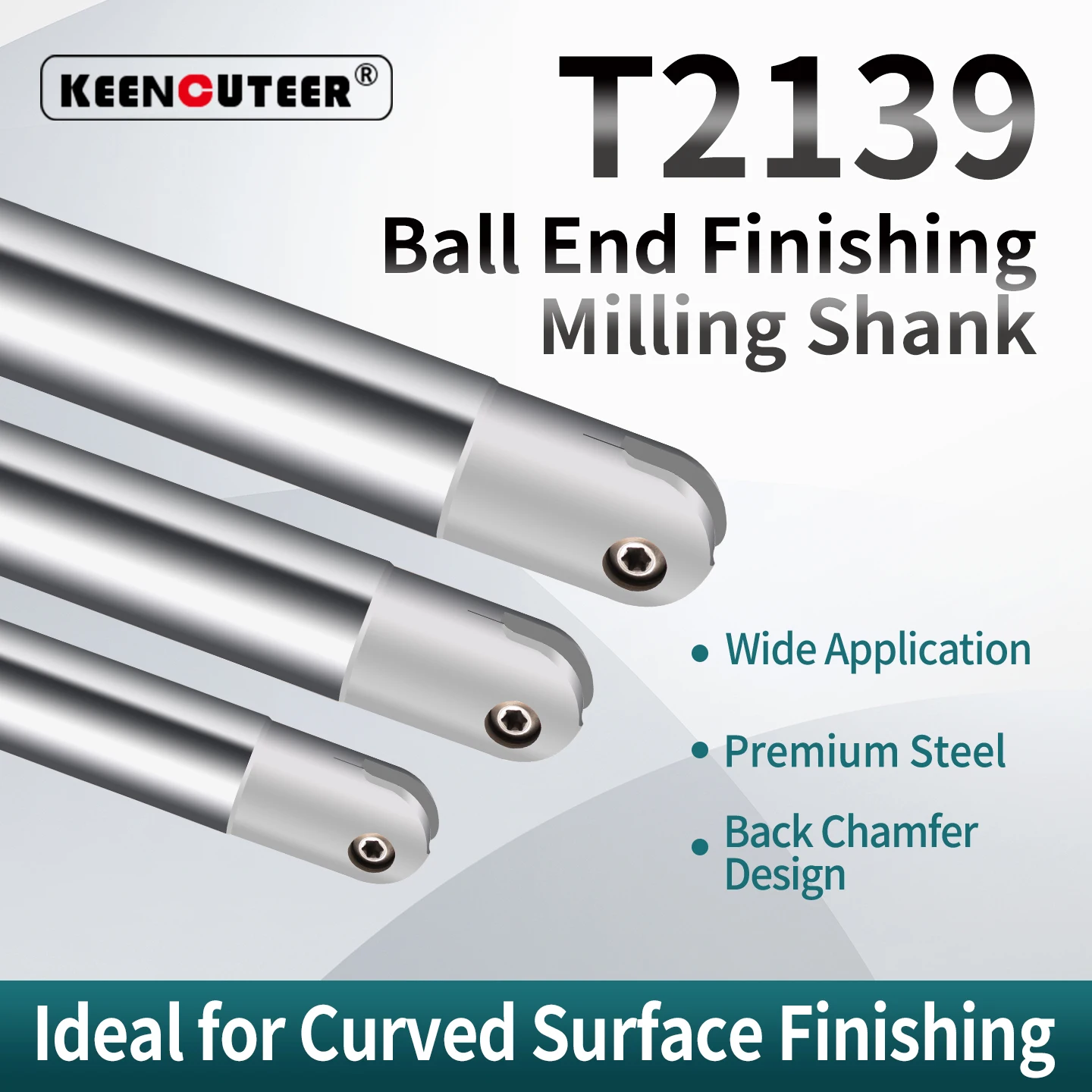 T2139 C10 C12 C16 C20 C25 Ball Milling Holder Indexable Mirror Ball End Mill 4R 5R 6R 8R 10R P3200 CNC Finish Machining Milling