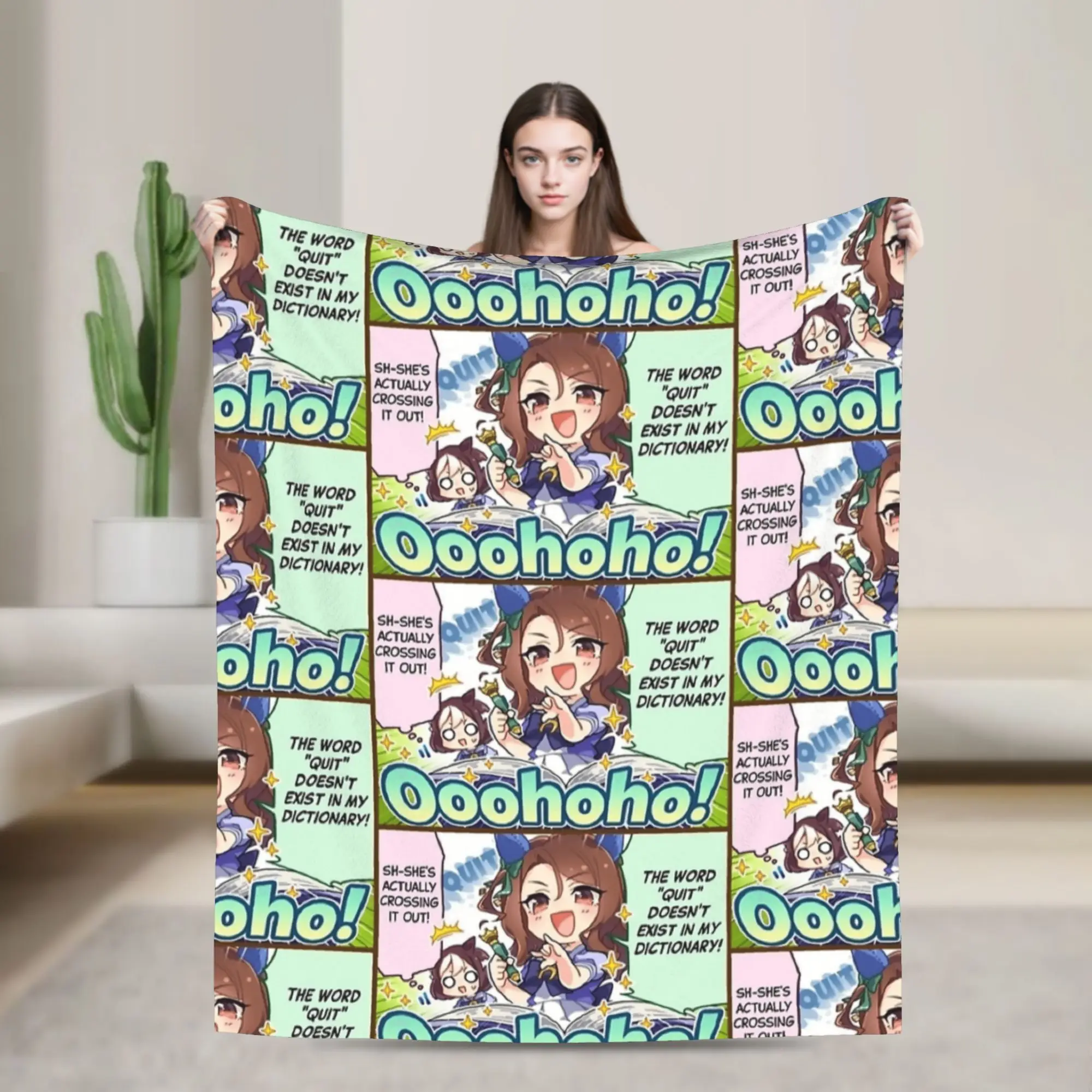 Pretty Derby King Halo’s Snapshot Flannel Blanket Winter Warm Soft Bedding Throws for Boy Girl Living Room Graphic Bedspread