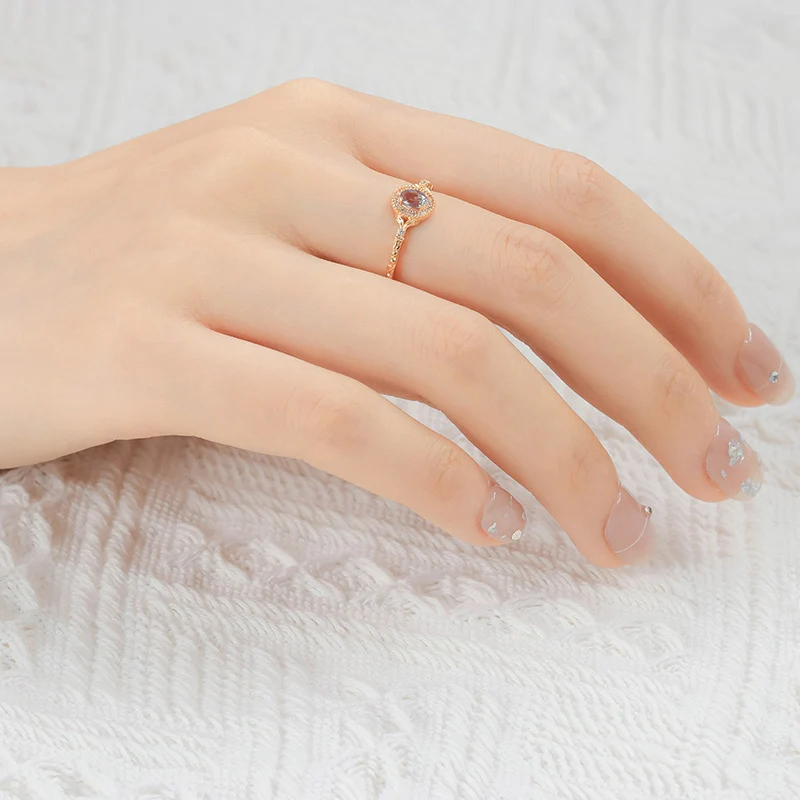 LAMOON Vintage Bijou Alexandrite Ring For Women 925 Sterling Silver Thin Change Color Ring Gold Plated Fine Jewelry Accessories