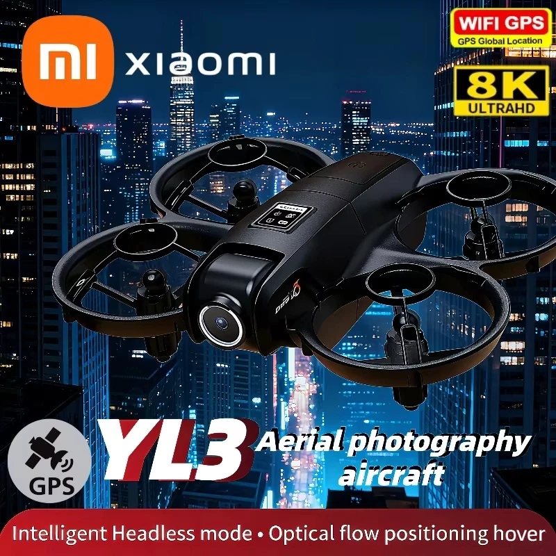 

Мини-дрон XIAOMI YL3, 3-скоростной двигатель, радиоуправляемый 2,4-дюймовый экран HD, антенна, профессиональный вертолет, оптическое позиционирование потока, дрон для предотвращения