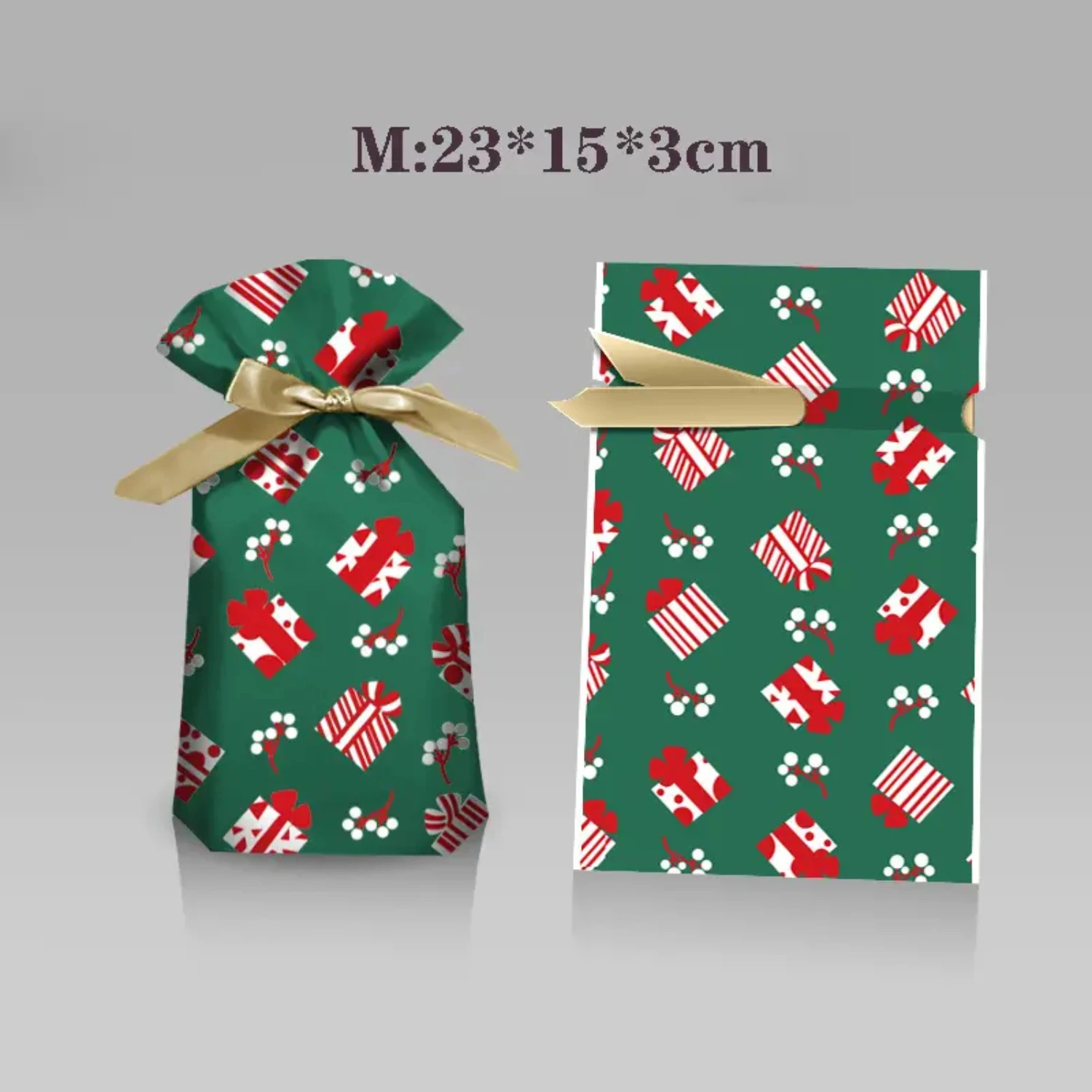 New In 2022 Lovely Christmas Gift Wrapping Bag with Ribbon Drawstring - Perfect for Ping An Fruit - Festive Gift Bundle Bag and