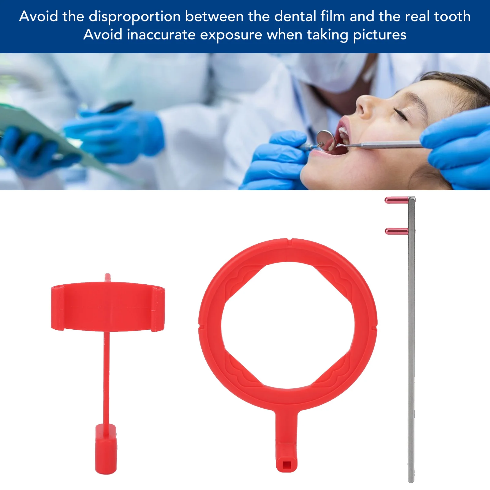 

Dental X Ray Film Positioner Holder Stainless Steel Plastic Professional Intra Oral X Ray Film Positioning System Kit Red