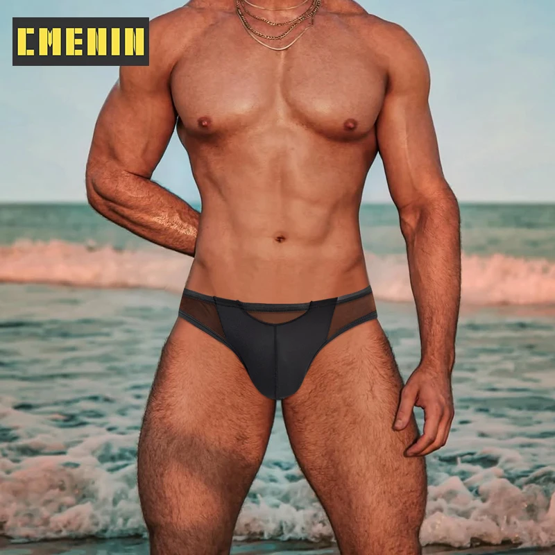 

1/3 шт. модальное мужское нижнее белье в стиле пэчворк, прозрачная сетка, мужские трусы-бикини, сексуальные мужские трусы Sissy, мужские трусы с бандажами для геев