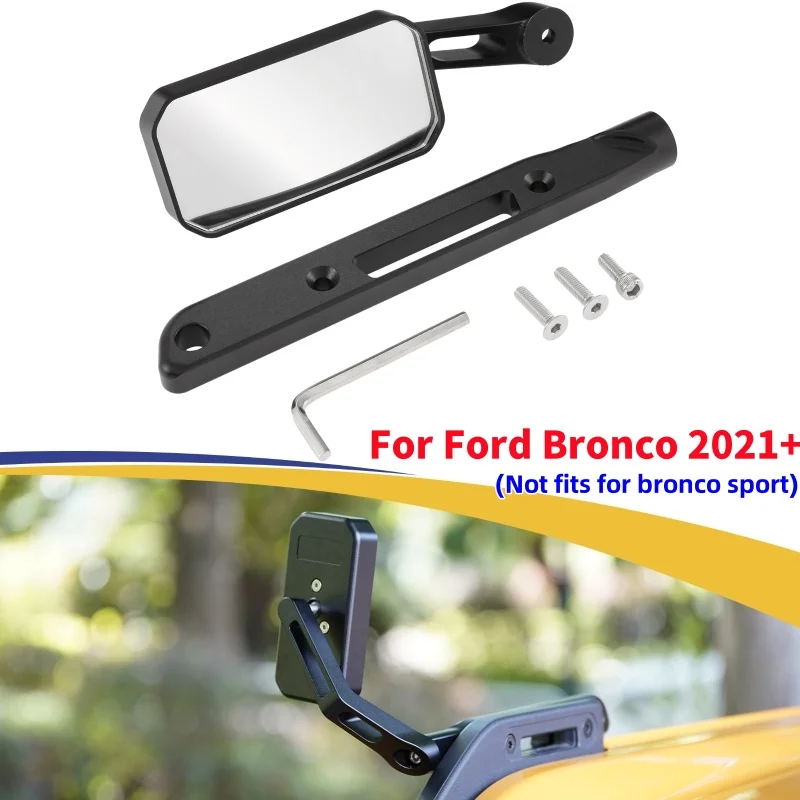 Car Front Engine Hood Sand Board Rearview Mirror Wide Angle Blind Spot Auxiliary Mirrors For Ford Bronco 2021+