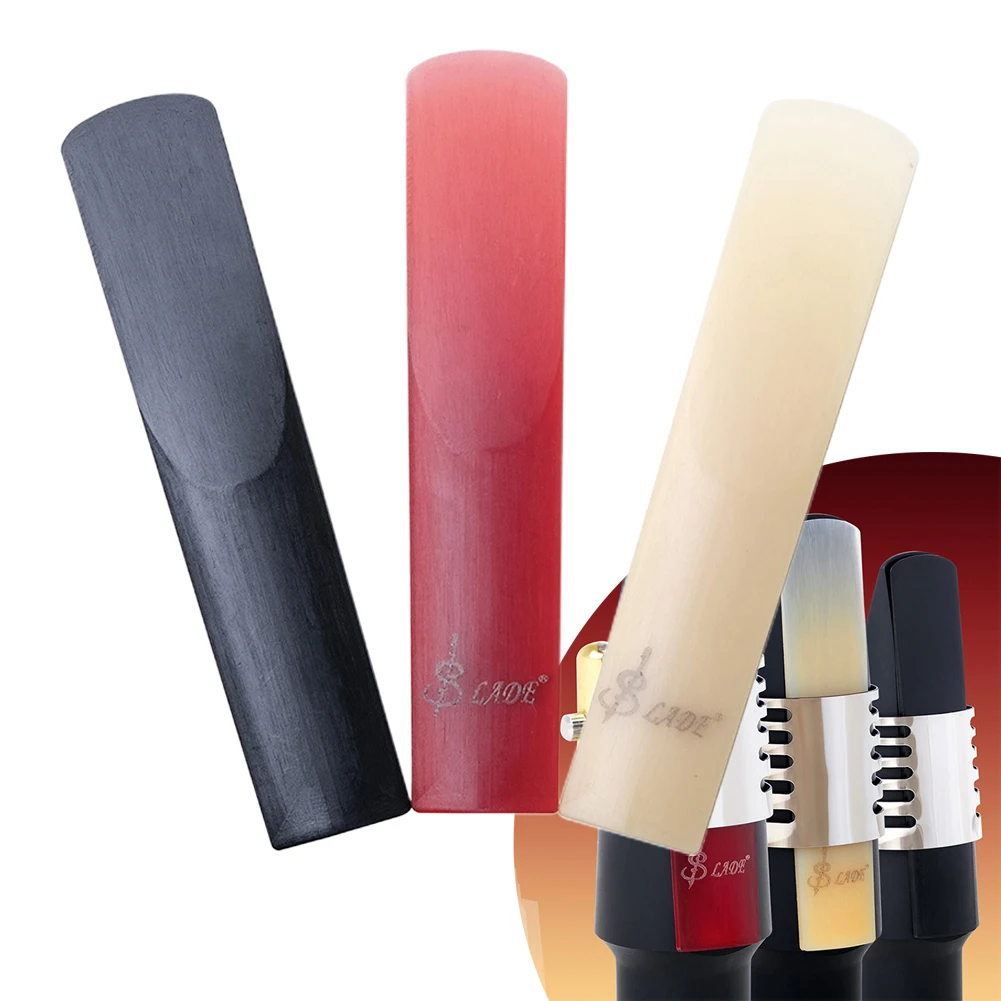 Gran oferta de piezas de cañas de saxofón de plástico de resina, plástico de resina para mantener el afinación para clarinete Soprano Alto Tenor Sax