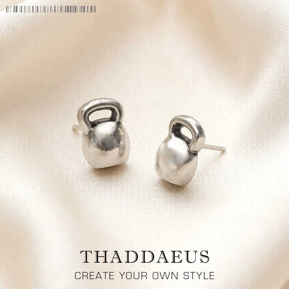 Stud Earrings Kettlebells,Europe Sporty Glam Fashion Good Jewerly For Women Gift In 925 Sterling Silver,Super Deals