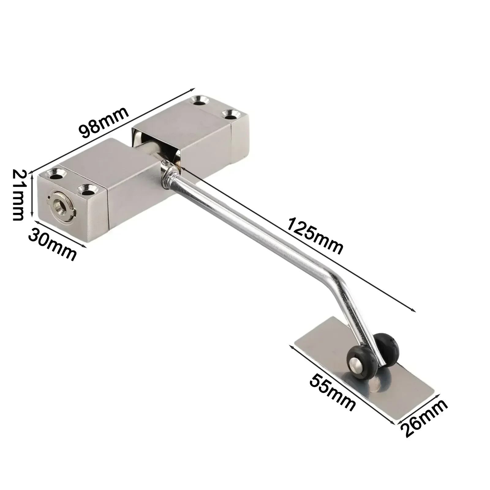 For Office Security Stainless Steel Door Closer Rebound Door Closer Rustproof Simple Installation Smooth Pulley Wear-resistant