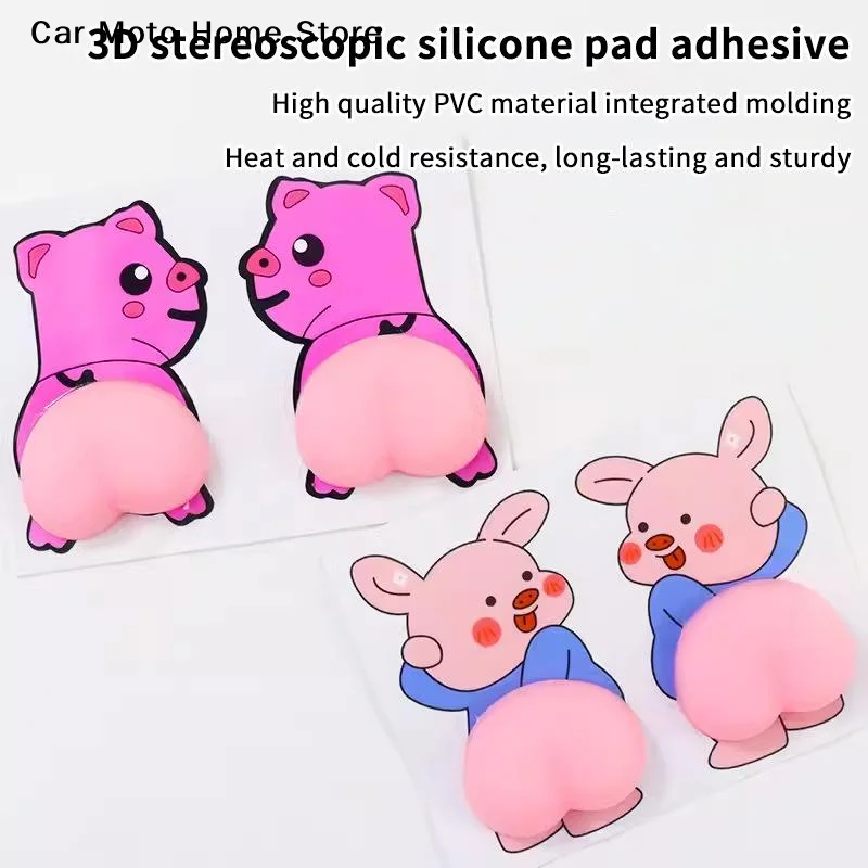 【DM】1/5 Pairs 3D Solid Silica Gel Phone Decoration Wall Stickers Refrigerator Anti-Collision Decals Creative Cartoon Car Sticker