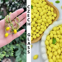 Yellow Lemon Czech Beads Charm Glass Beads for Jewelry Making Bracelet Necklace Earrings Keychain DIY Jewelry Accessories