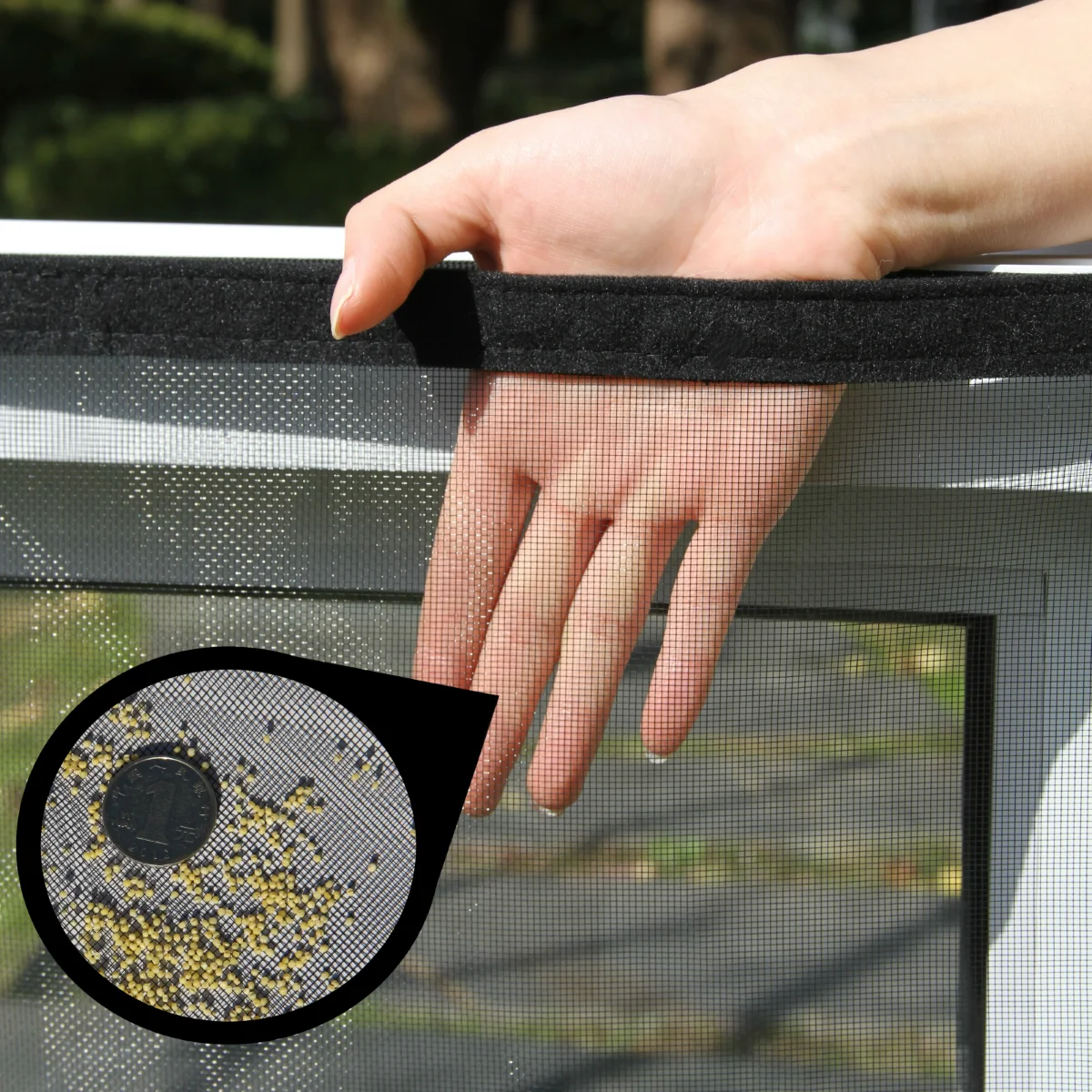 DIY Black Mosquito Net for Window - Self-adhesive Mesh Screen with Hook and Loop Fastener, Invisible Air Tulle, Easy Install.