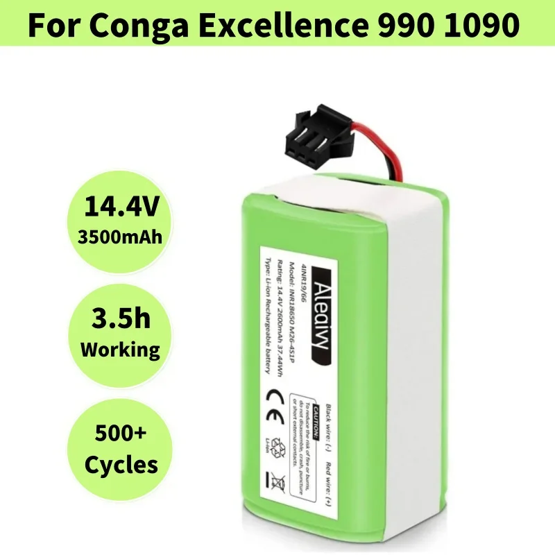 

NEW 14.4V 3500mAh 18650 Li-Ion Battery For Conga Excellence 990 1090 Ecovacs Deebot N79S N79 DN622 Eufy Robovac 11S 35C X500