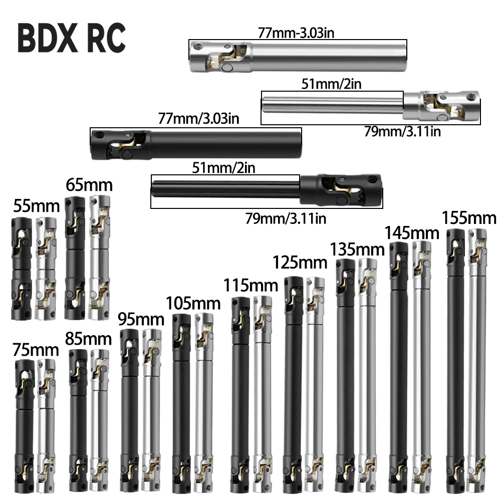 Interne Spline-Antriebswelle aus Metall, Universalgelenk-Antriebswelle für 1/10 RC Car Crawler Axial SCX10 Gladiator YK4082 TRX4 TF2 D110