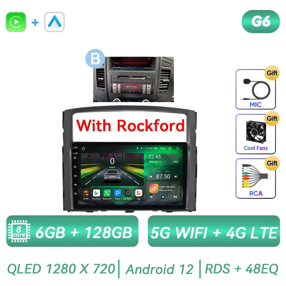 For Mitsubishi Pajero 4 V80 V90 2006 - 2014 Car Radio Android Multimedia Player Navigation GPS Carplay Touch Screen Auto Stereo image 3