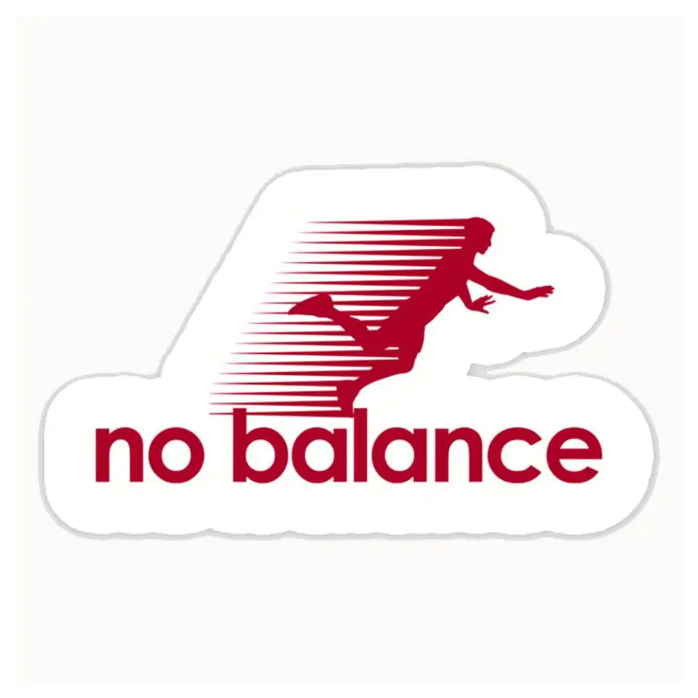 No Balance Parody Shirt Red Logo Waterproof Stickers For Decorating Car Windows Motorcycles And Computers.
