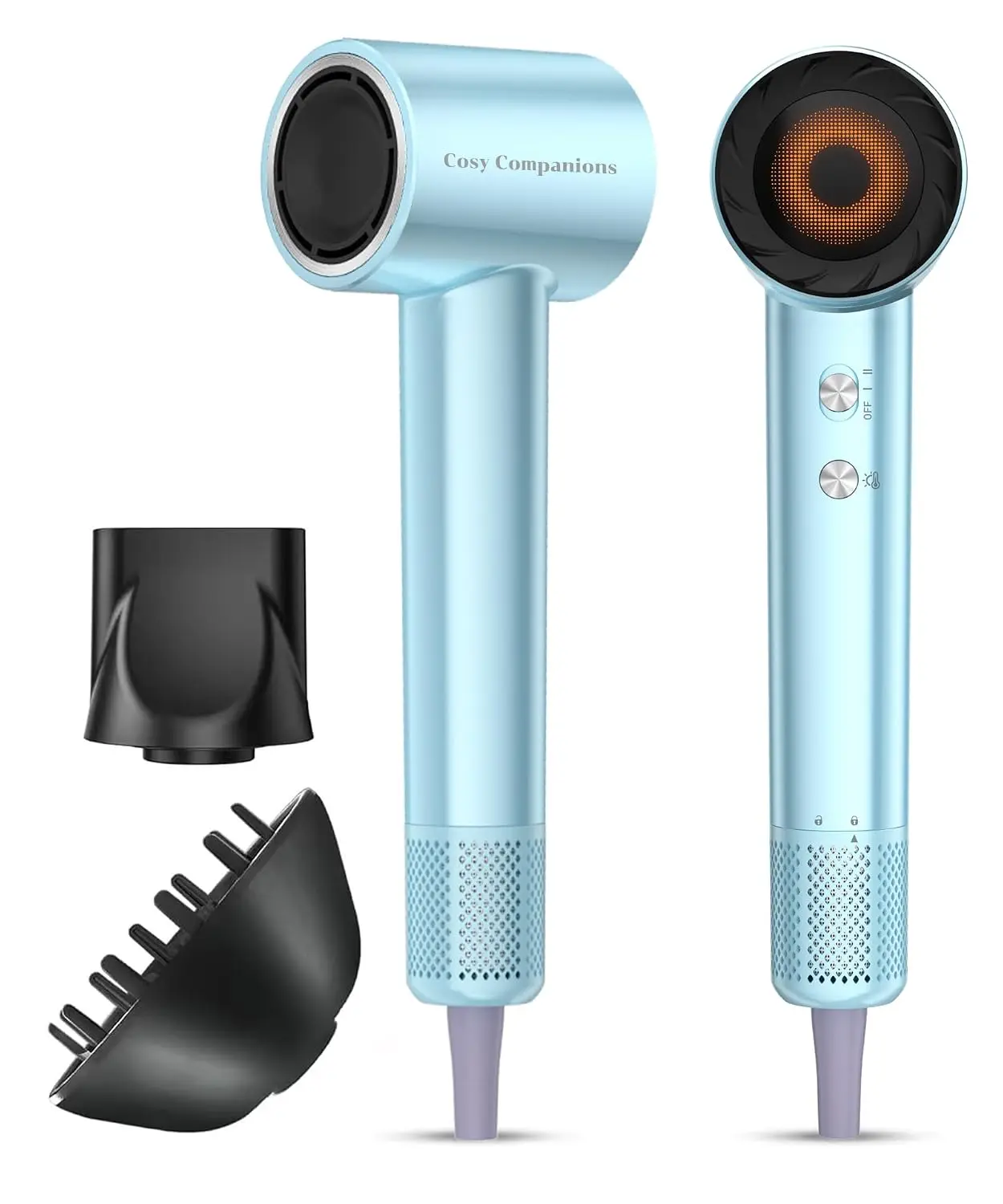Professional Lightweight High-Speed Ionic Hair Dryer with 150,000 RPM and 500 Million Negative Ions for Fast Drying Blowouts