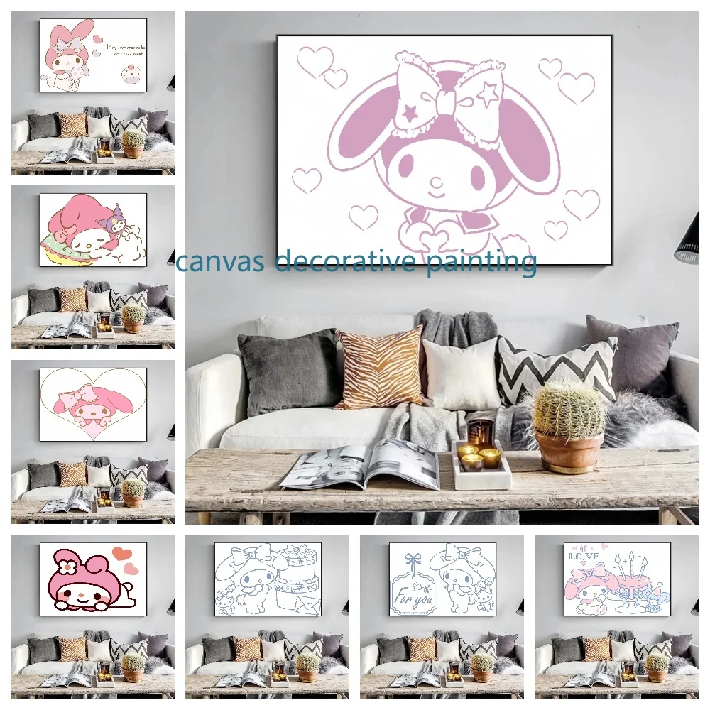 

Japan Anime High Quality Sanrio Canvas Painting My Melody Cartoon Kawaii Wall Posters Home Decor Murals Picture Children's Gift