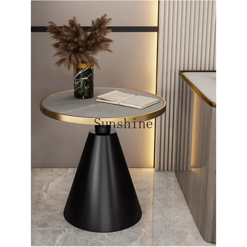 Light luxury corner few Internet celebrity rock slab Light luxury small coffee table balcony small round table sofa