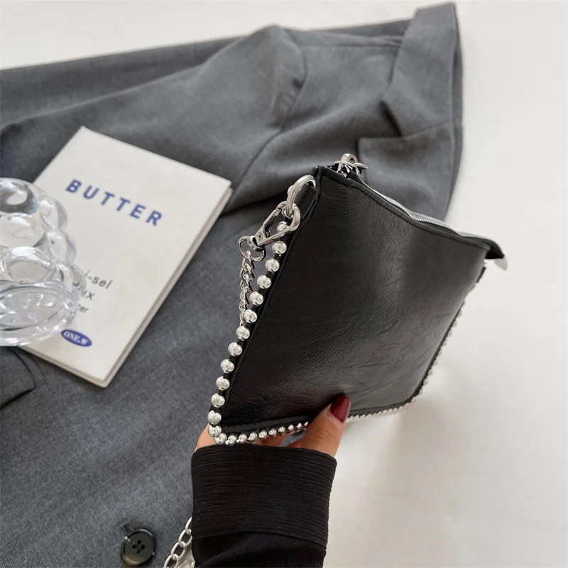 Einfarbige Umhängetaschen für Damen, modische Ketten-Handytaschen, modische Schulter-Messenger-Tasche, Sac A Main für Frauen – Detail 39