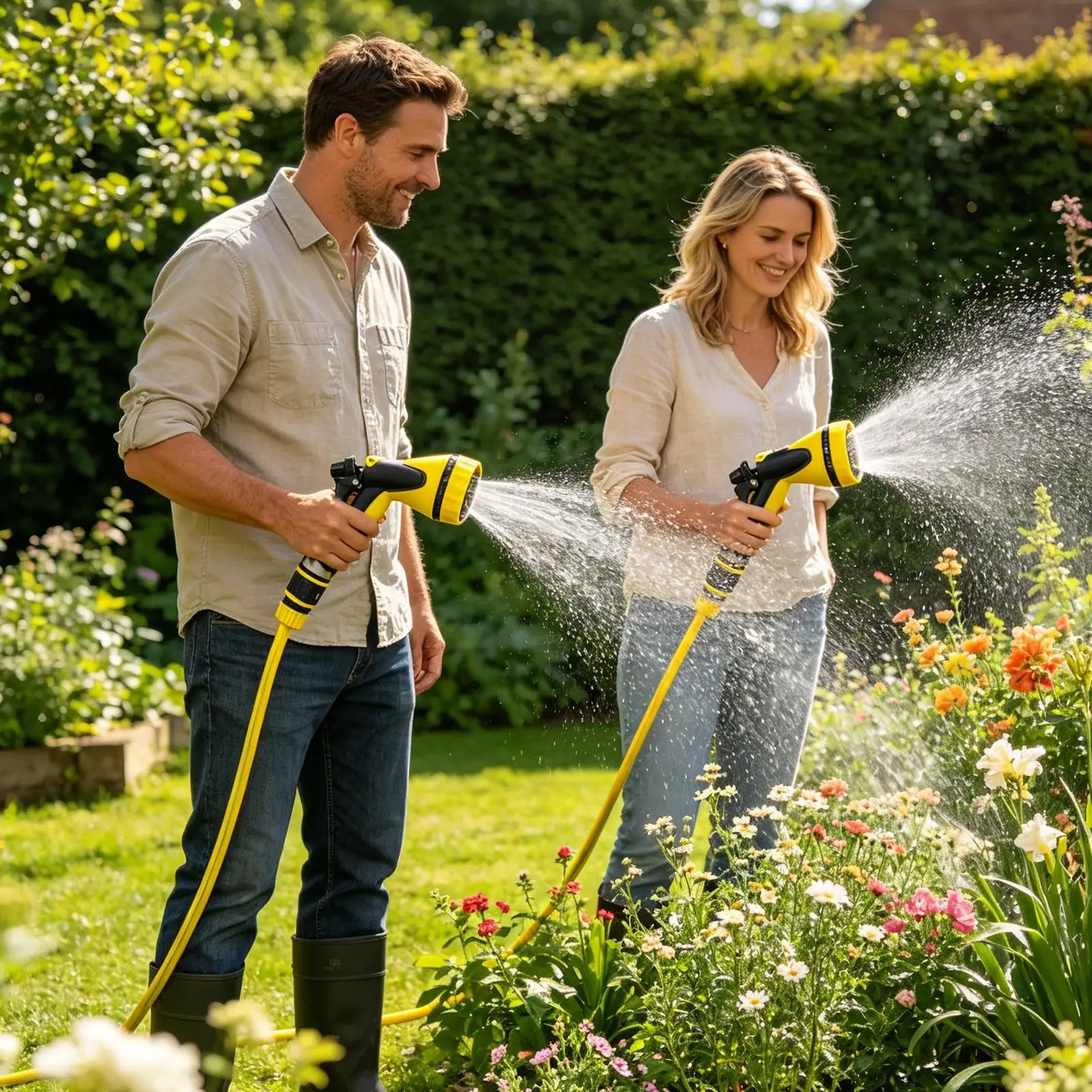 Water Hose Nozzle Adjustable 10 Patterns Heavy Duty Sprinkler Hose Water Sprayer For Outdoor House Deck Faucet Washing Blower