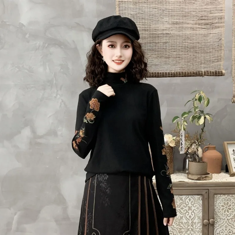 

Ethnic Style Chinese Style New Retro Embroidered Vest Disc Buckle Vest Waistcoat Elegant and Versatile Top