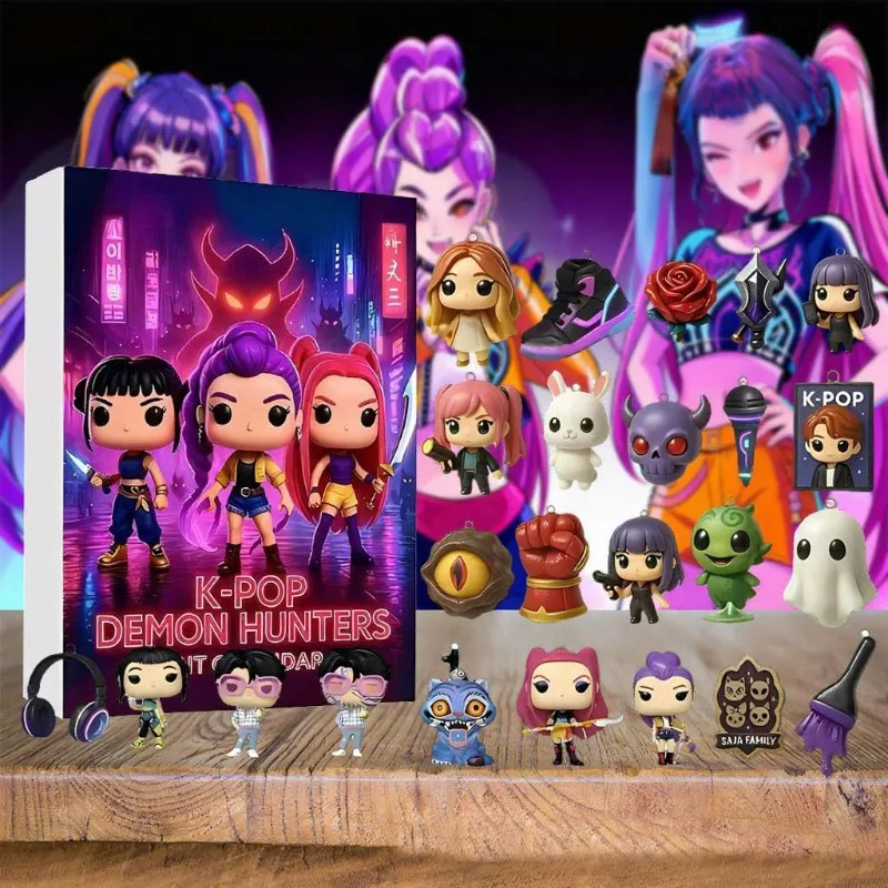2025 عيد الميلاد صندوق أعمى الشيطان Kpop شيطان هنتر KDH قسط تقويم القدوم الساحرة الصيد فريق الاكريليك قلادة لعبة هدية #1