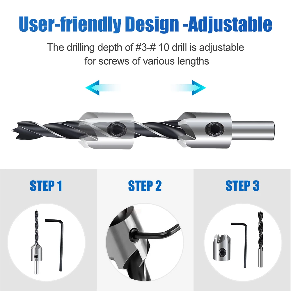 Imagem -04 - Xcan-hss Countersink Drill Bit Grupo Alargador Carpintaria Chanfro Counterbore Pilot Hole Cutter Parafuso Mm10 mm