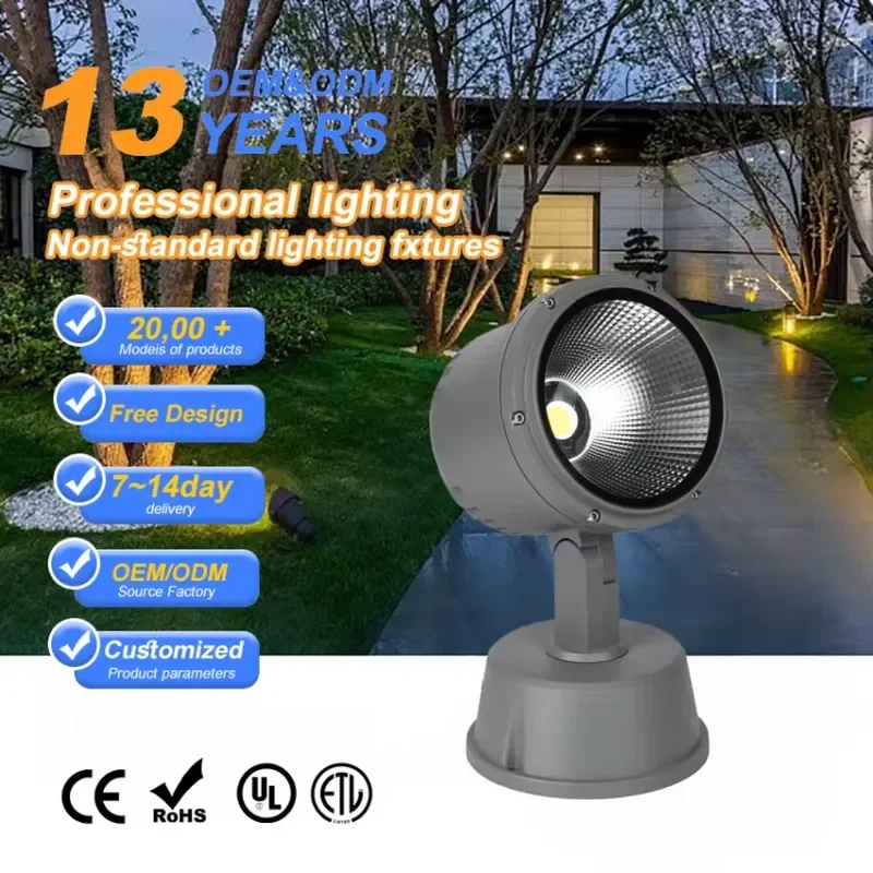 High Quality IP65 LED Flood Light COB Chip 10W 20W 30W 45W Aluminum High Brightness Touch Control Dimmable for Garden Yard