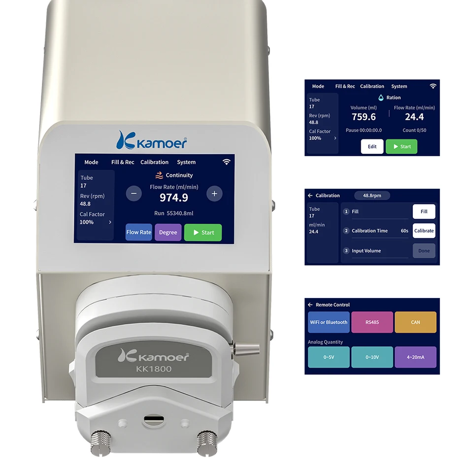Dosing Statation /Kamoer KH Carer対応 Kamoer 0.1-1500ml/min Peristaltic Pump AC100-240V UIP V3 Stepper