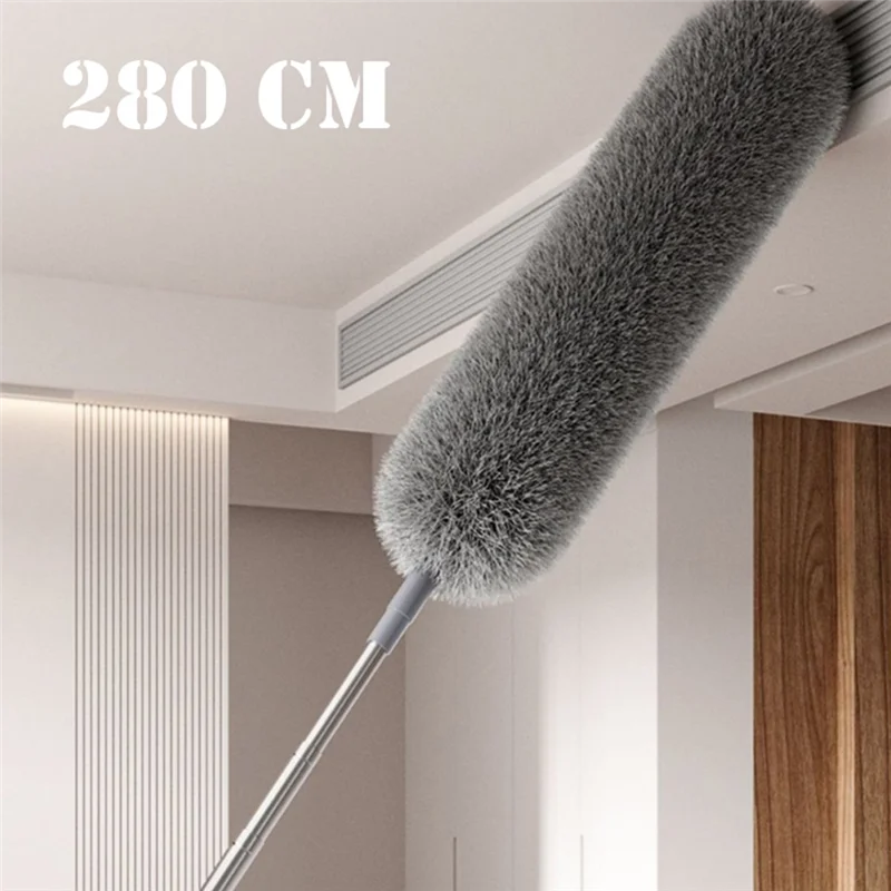 HLZS-Microfiber Feathers Duster Extendable Duster With Extra Long Pole Bendable Head Long Handle Dusters For Cleceilinganing