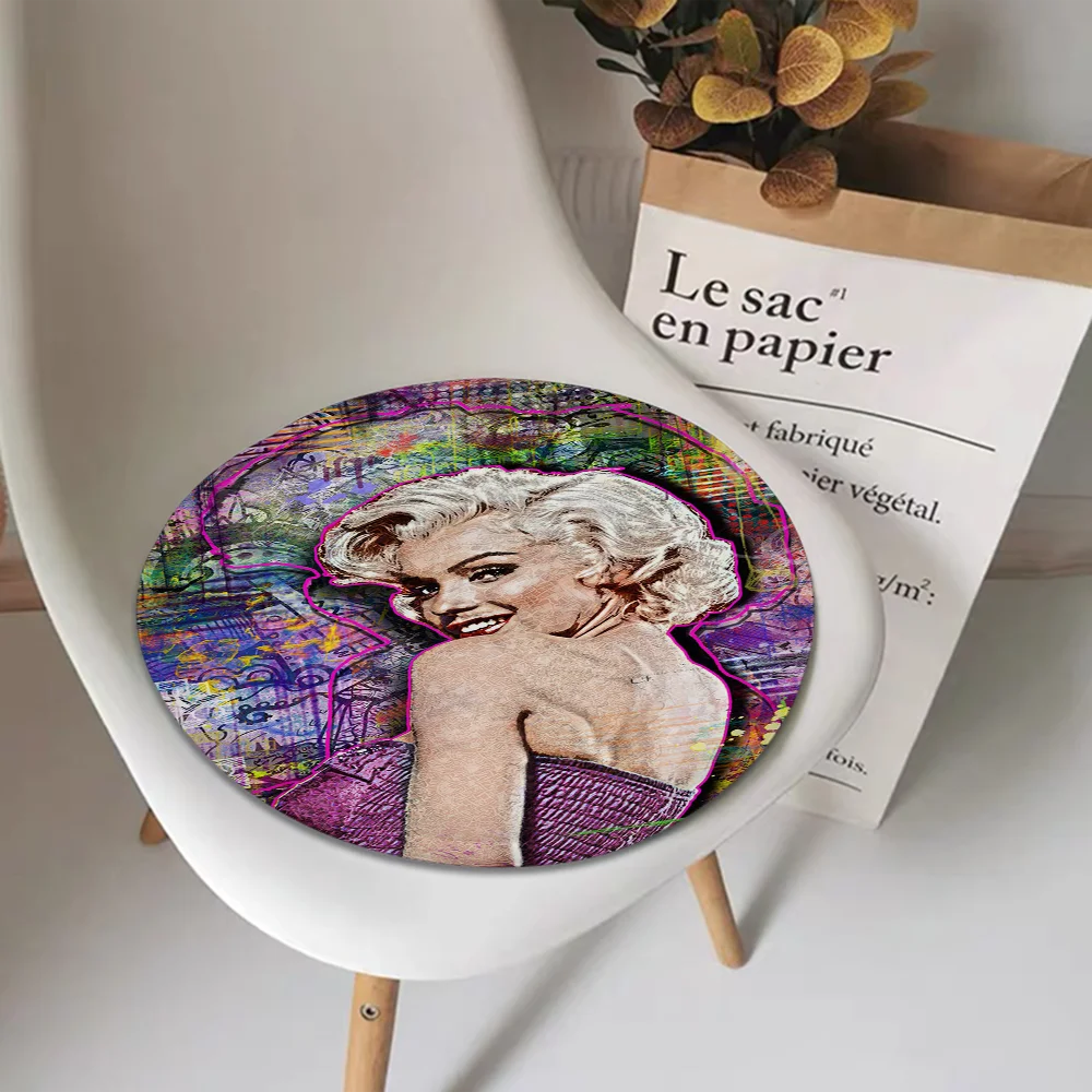 Fashion Movie Star Marilyn Monroe European Dining Chair Cushion Circular Decoration Seat For Office Desk Chair Mat Pad