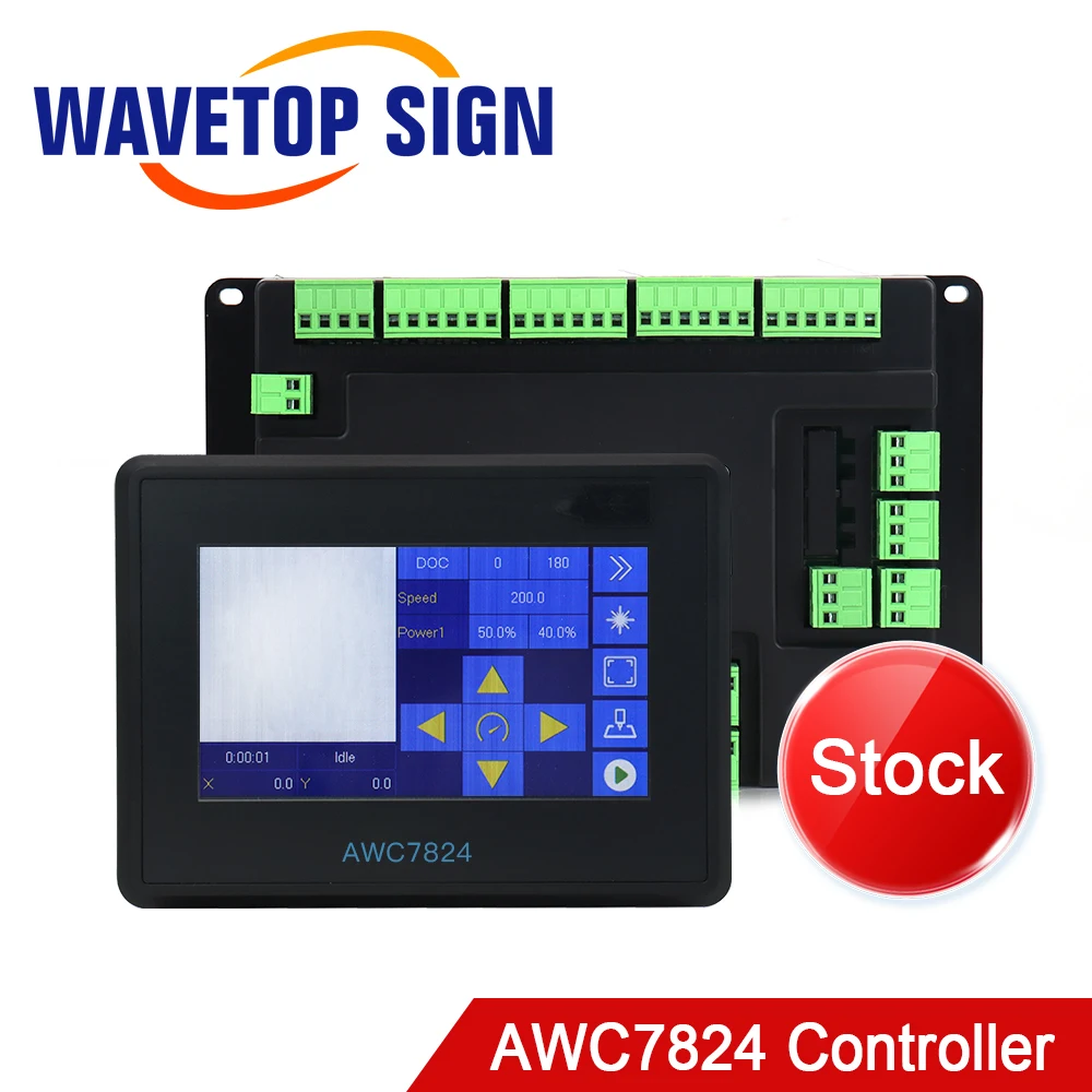 WaveTopSign Stock Trocen Co2 Laser Controller System AWC7824 For Co2 Laser Engraving and Cutting Machine