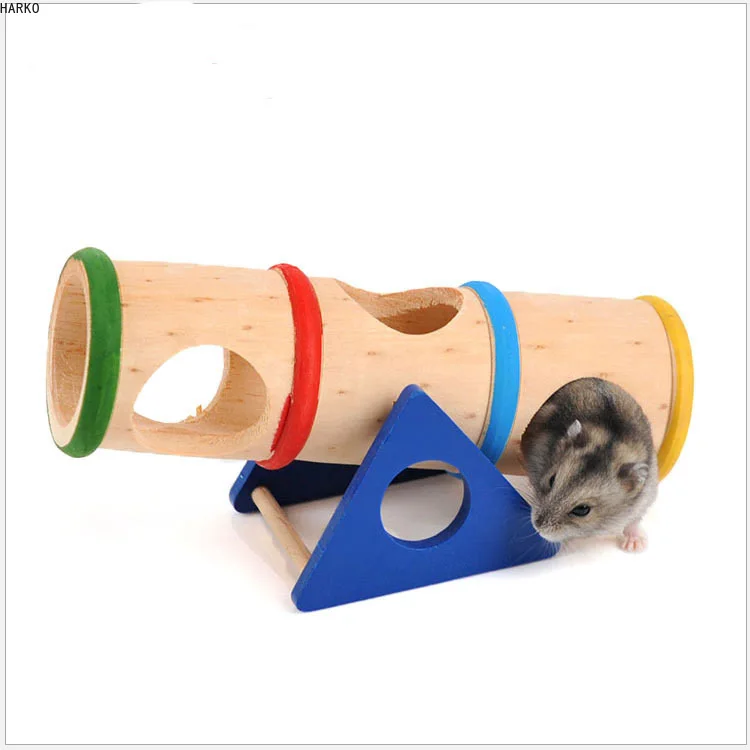 Hamster Toys Wooden Colorful Funny Seesaw Mouse Chinchilla Gerbil Hedgehog Cage House Pet Accessories  Articles for Pets