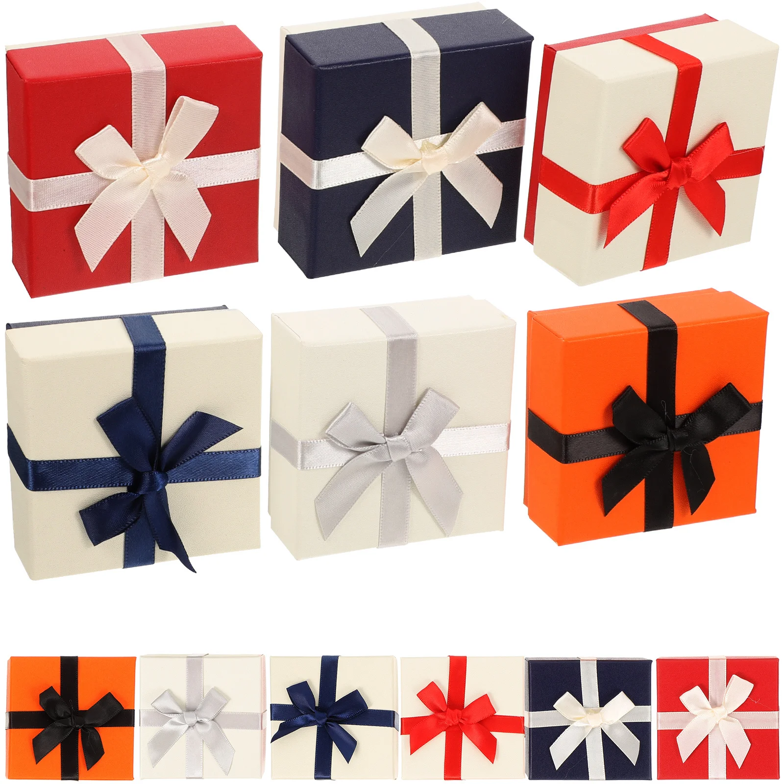 12Pcs Bowknot Decor Jewelry Box Small Ring Organizer Lightweight Travel Case Ideal for Wedding Proposal Engagement Gift