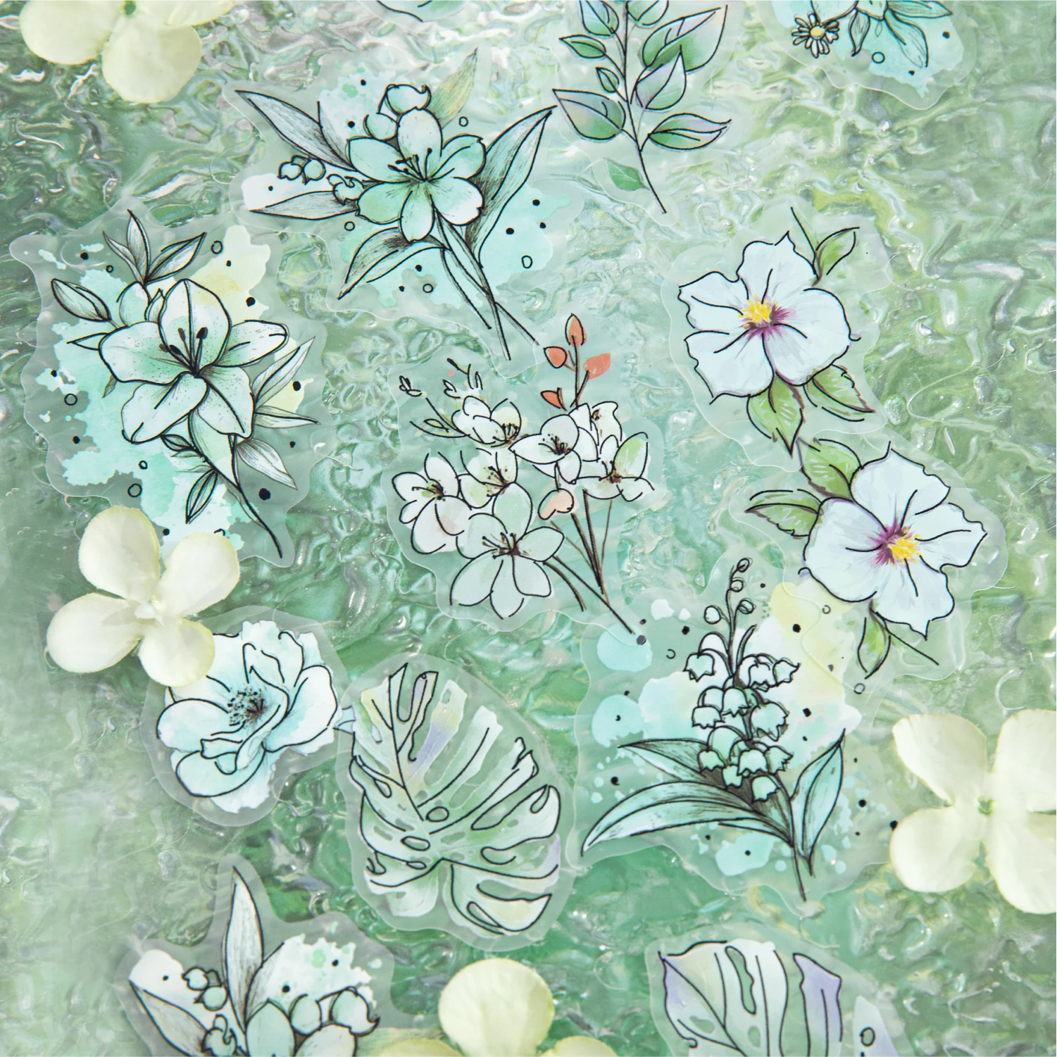 

JIANQI 20 шт., горячее тиснение, цветок, наклейки для домашних животных, декоративные материалы для скрапбукинга ручной работы, дневник, альбом, принадлежности для рукоделия