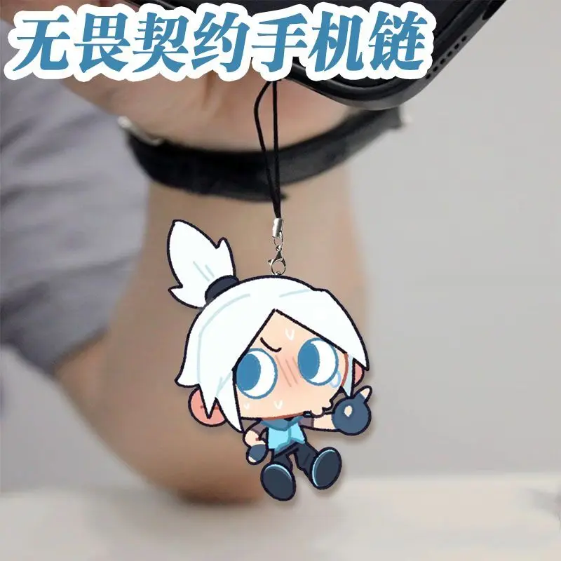 الهاتف المحمول الحبل المفاتيح أنيمي VALORANT الاكريليك الهاتف سحر المجوهرات جراب هاتف تزيين مُثبت صديق هدية