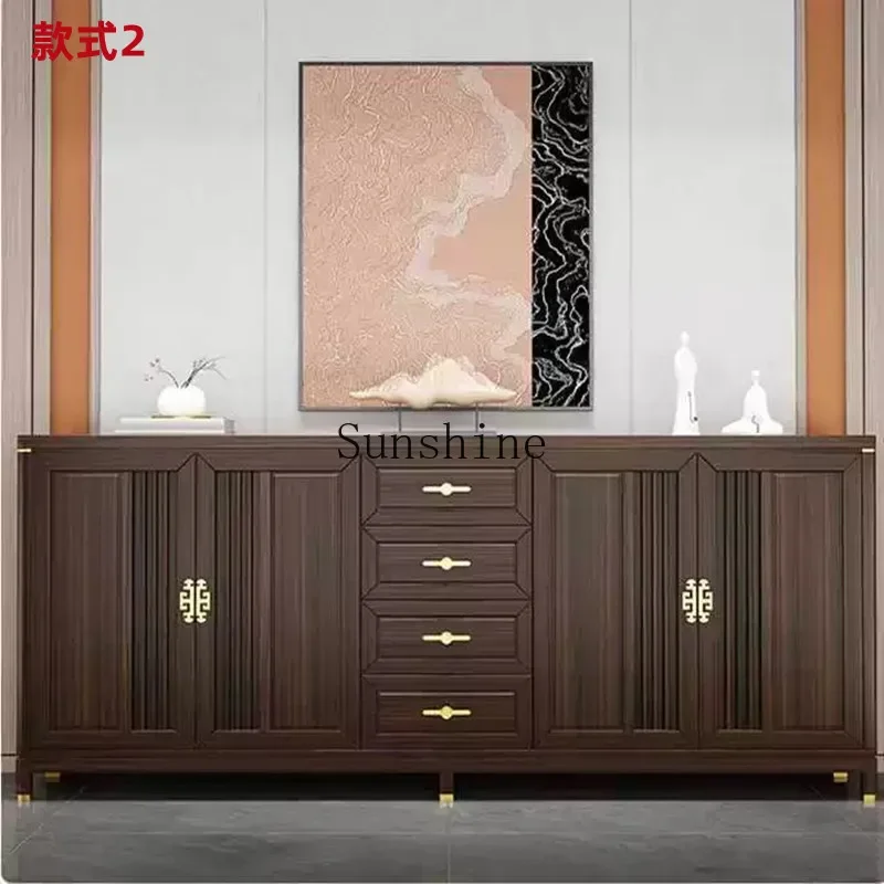 

TT new Chinese-style solid wood dining side cabinet living room simple locker