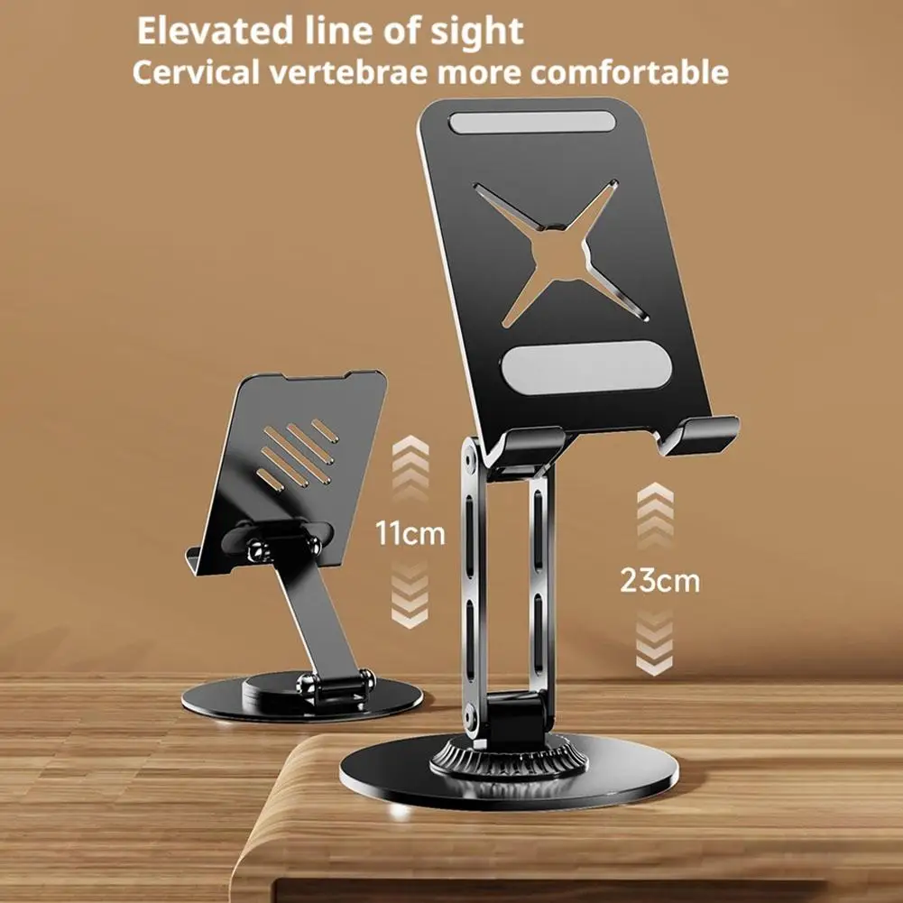 360° Rotating Foldable Metal Base Stand Lazy Holder For Phone/Tablet Desktop Stand Universal For IPhone IPad 